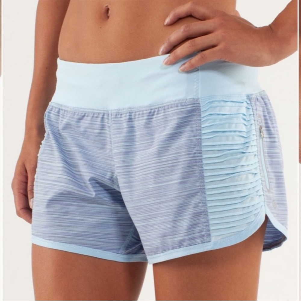 Lululemon Womens Run Bright At Night Shorts Size 4 Blue Athletic Activewear